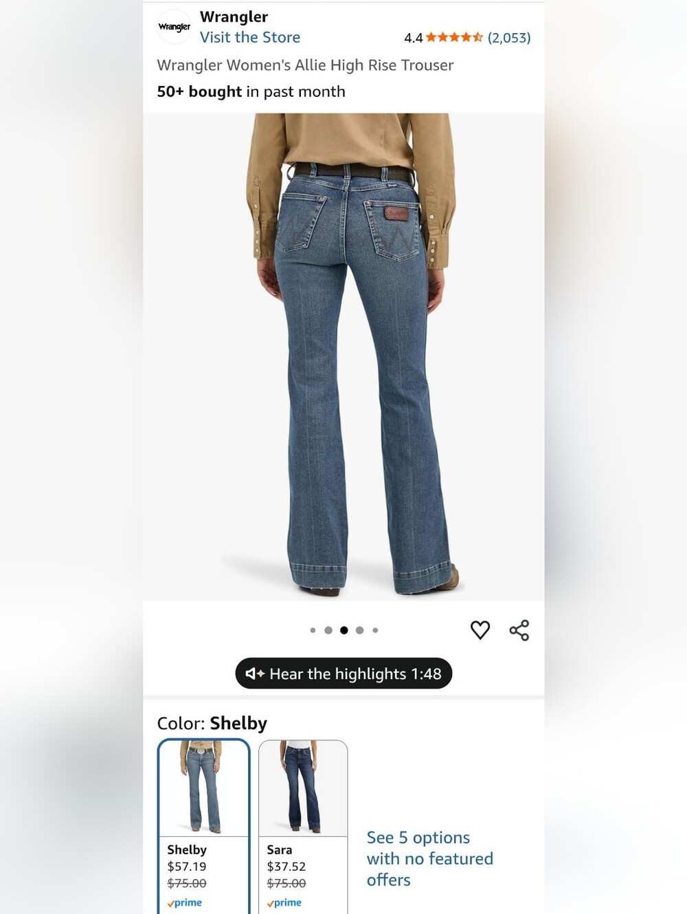 Wrangler Allie High-Rise Flare Blue Jeans
